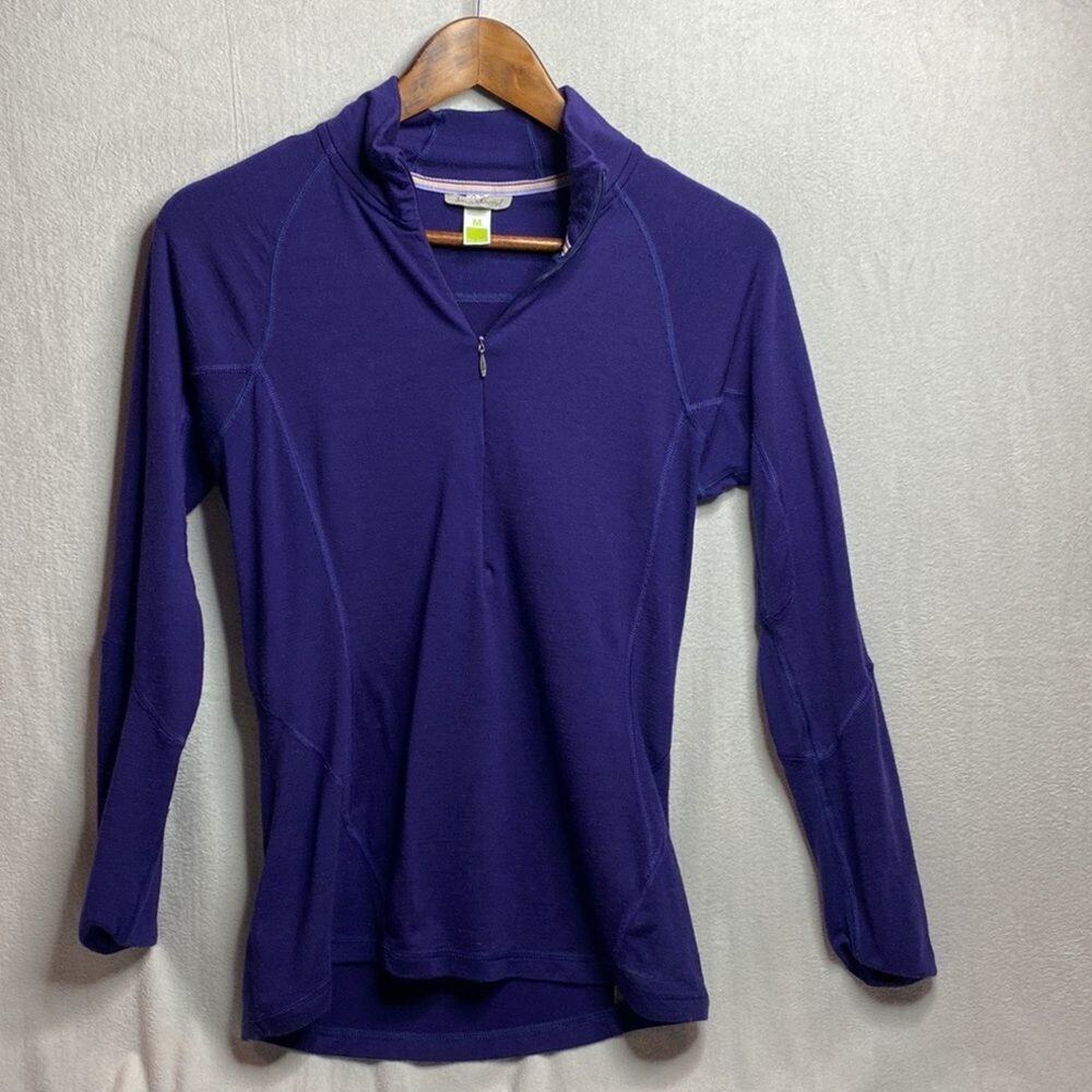 Smartwool Quarter Zip Purple Pullover Size Medium Merino wool